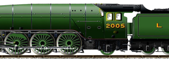 Поезд LNER Class P2 - No 2005 Thane of Fife - чертежи, габариты, рисунки