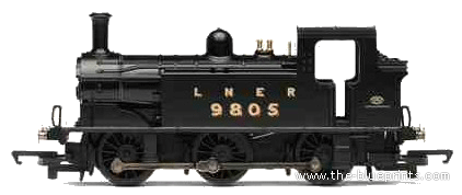 Train LNER J83 DCC - drawings, dimensions, figures