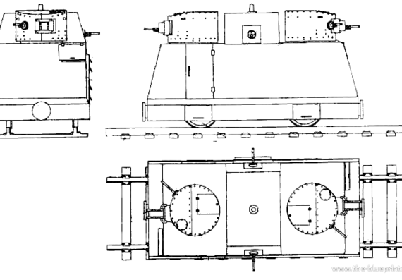 Поезд Leningrad Armored Self-Propelled Railroad Car - чертежи, габариты, рисунки
