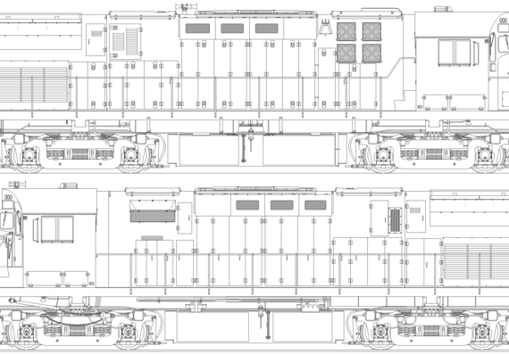 Поезд MLW C-424 (1965) - чертежи, габариты, рисунки