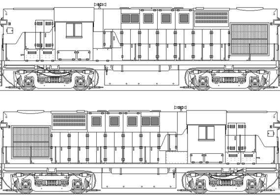 Поезд MLW RS-10 - чертежи, габариты, рисунки