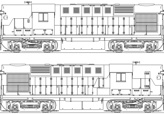 Поезд MLW RS-18 - чертежи, габариты, рисунки