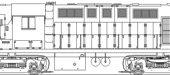 Поезд MLW RS-18M - чертежи, габариты, рисунки