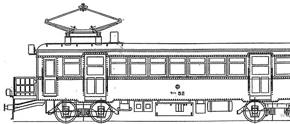 Поезд Moha Shimotsui Electric Type 52 - чертежи, габариты, рисунки