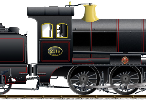 Train NBR 0-8-0 No. 2116 - drawings, dimensions, figures