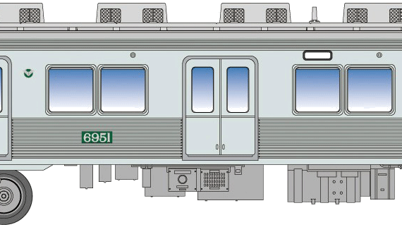 Поезд Nankai 6100 - чертежи, габариты, рисунки