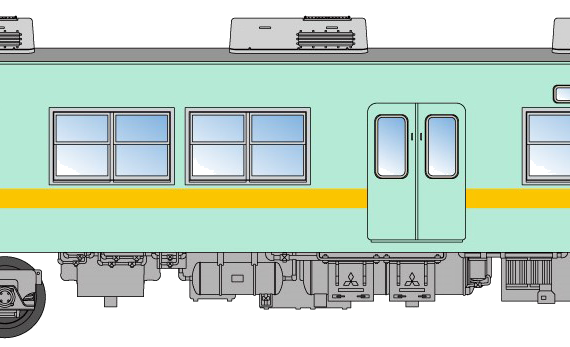 Поезд Nishitetsu 5000 - чертежи, габариты, рисунки