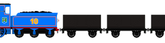 Поезд North Western Railway Donald & Douglas - чертежи, габариты, рисунки