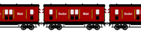 Поезд North Western Railway Percy - чертежи, габариты, рисунки
