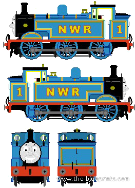 Поезд North Western Railway Thomas - чертежи, габариты, рисунки