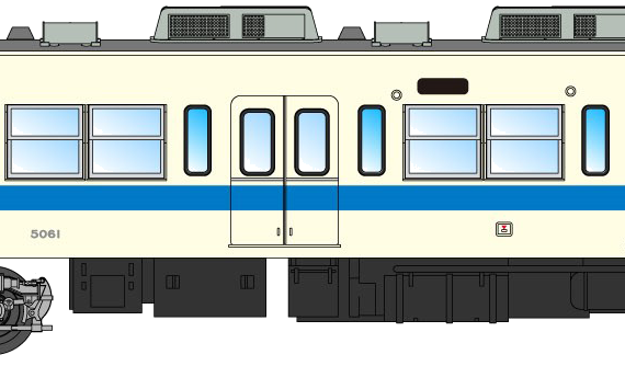 Odakyu 5000 train - drawings, dimensions, figures