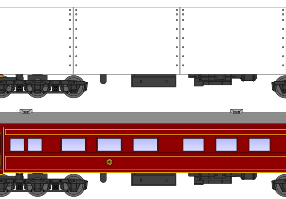 Omeshi train - drawings, dimensions, figures