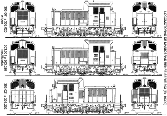 Renfe 303 train - drawings, dimensions, figures
