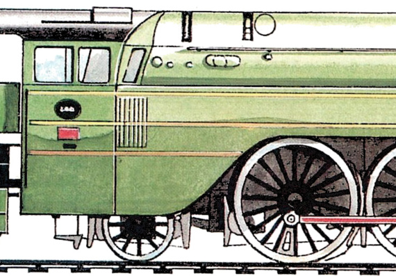 Поезд SNCB Class 12 4-4-2 (1939) - чертежи, габариты, рисунки