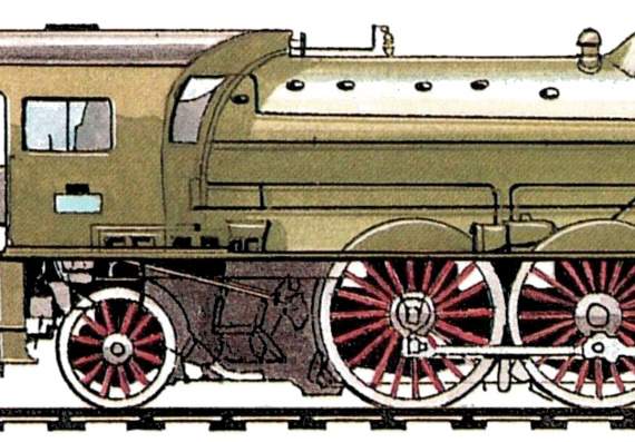 Поезд SNCB Class 241P 4-8-2 (1948) - чертежи, габариты, рисунки
