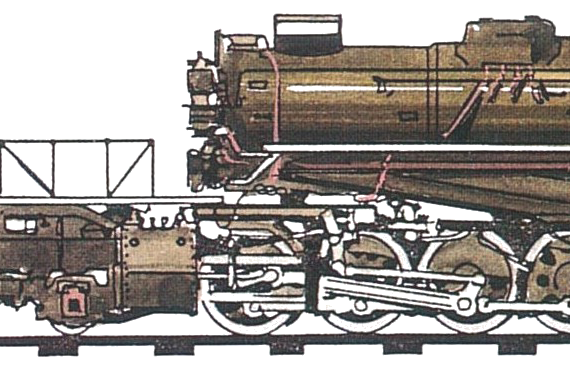 Поезд SP AC-4 Cab Foreward Class 4-8-8-2 (1928) - чертежи, габариты, рисунки
