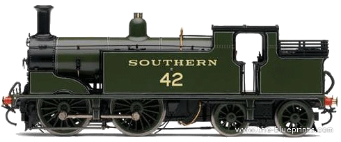 Поезд SR 0-4-4T Class M7 - чертежи, габариты, рисунки