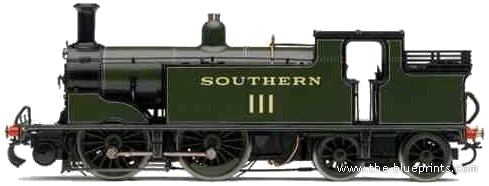 Train SR 0-4-4 Class M7 No. III - drawings, dimensions, figures