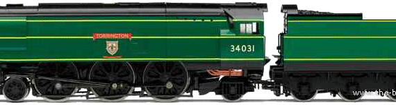 Поезд SR 4-6-2 West Country Class, Torrington - чертежи, габариты, рисунки
