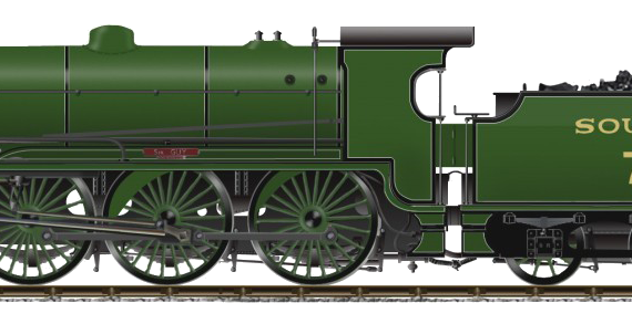 Train SR King Arthur Class No. 789 Sir Guy - drawings, dimensions, figures