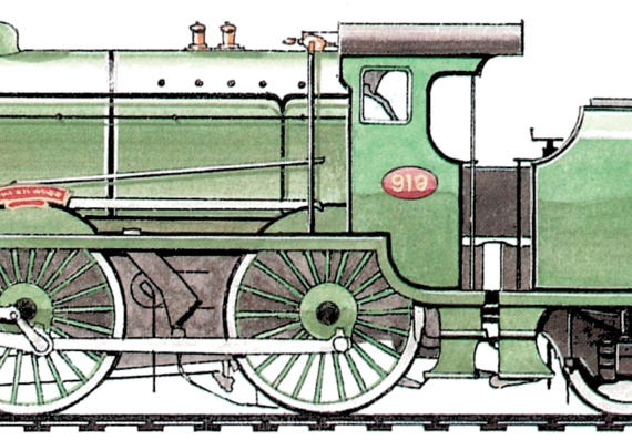 SR School Class 4-4-0 train (1930) - drawings, dimensions, pictures