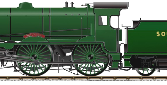 Train SR Schools Class No. 929 Malvern - drawings, dimensions, figures