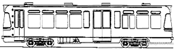 Поезд Sapporo Shiden Type D1040 Tram - чертежи, габариты, рисунки