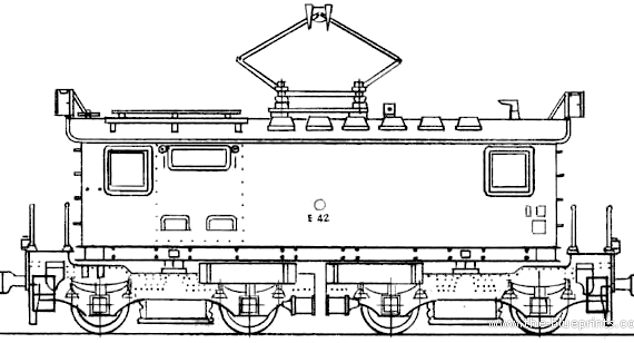 Поезд Seibu E42 Electric Locomotive - чертежи, габариты, рисунки