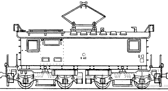 Seibu Railway Type E42 Electric Locomotive train - drawings, dimensions, figures
