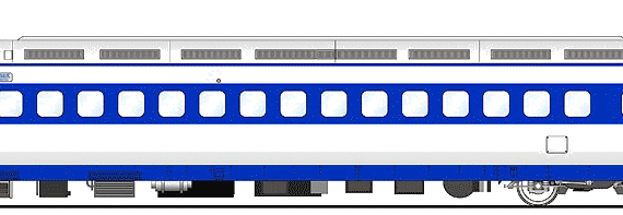 Поезд Shinkansen 21-1023 - чертежи, габариты, рисунки