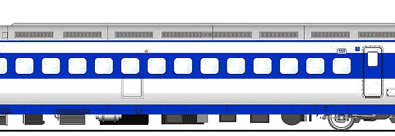 Поезд Shinkansen 21-2002 - чертежи, габариты, рисунки