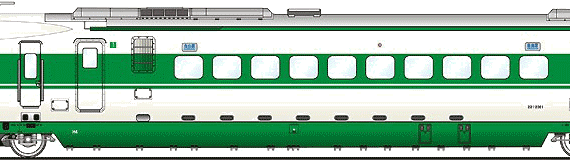 Поезд Shinkansen 221-2001 - чертежи, габариты, рисунки