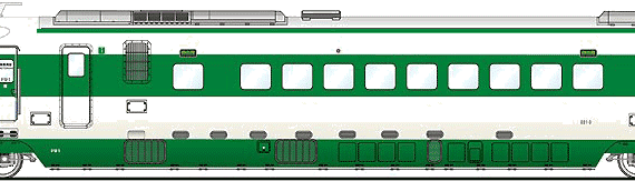 Поезд Shinkansen 221-3 - чертежи, габариты, рисунки