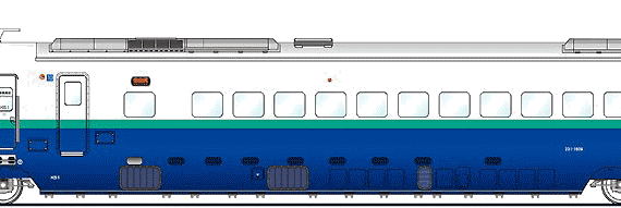 Поезд Shinkansen 222-1509 - чертежи, габариты, рисунки