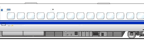 Поезд Shinkansen 322-2 - чертежи, габариты, рисунки