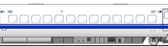 Поезд Shinkansen 323-21 - чертежи, габариты, рисунки