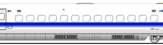 Поезд Shinkansen 723-3001 - чертежи, габариты, рисунки