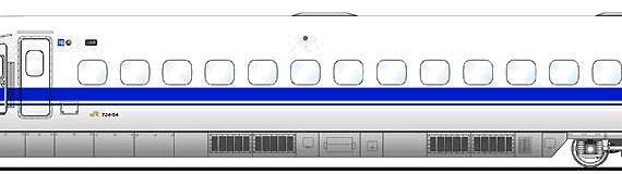 Поезд Shinkansen 724-54 - чертежи, габариты, рисунки