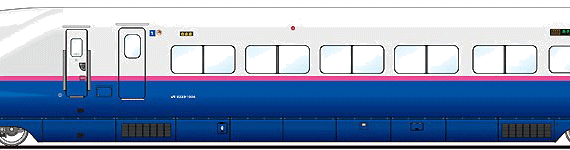 Поезд Shinkansen E223-1004 - чертежи, габариты, рисунки