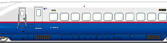 Train Shinkansen E223-18 - drawings, dimensions, figures