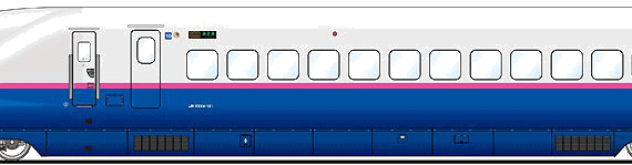 Поезд Shinkansen E224-12 - чертежи, габариты, рисунки