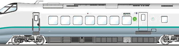 Поезд Shinkansen E411-2 - чертежи, габариты, рисунки
