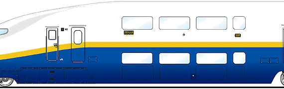 Train Shinkansen E453-101 - drawings, dimensions, figures