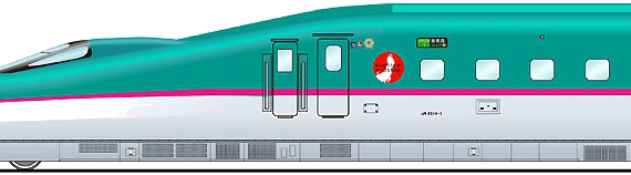 Train Shinkansen E514-1 - drawings, dimensions, figures