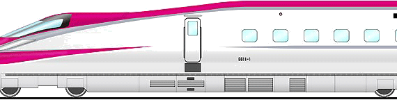 Train Shinkansen E611-1 - drawings, dimensions, figures