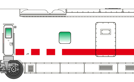 Поезд Shinkansen E926 - чертежи, габариты, рисунки