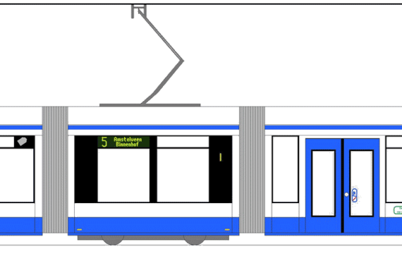 Siemens Combino Type C2A train - drawings, dimensions, figures