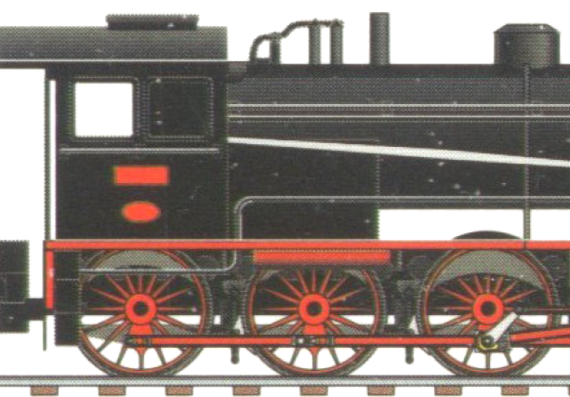 Поезд Steam Locomotive 240-2070 - чертежи, габариты, рисунки