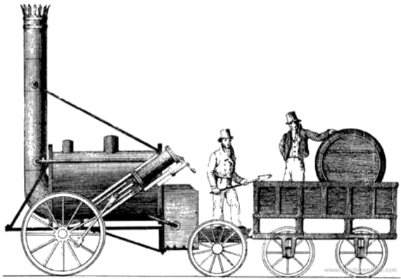 Поезд Stephenson's Rocket Train - чертежи, габариты, рисунки