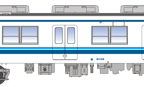 Train Tobu 8000 - drawings, dimensions, figures
